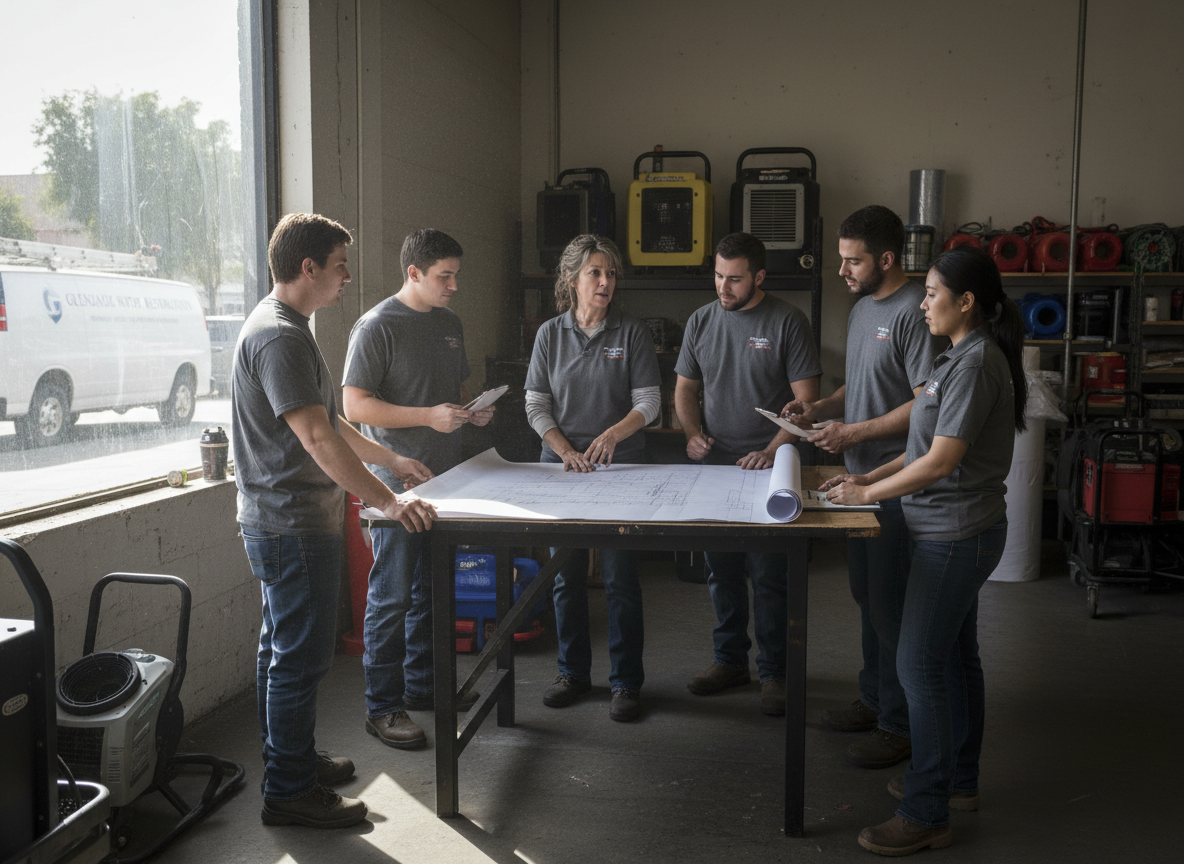 The Glendale Restoration Experts team at work in Glendale